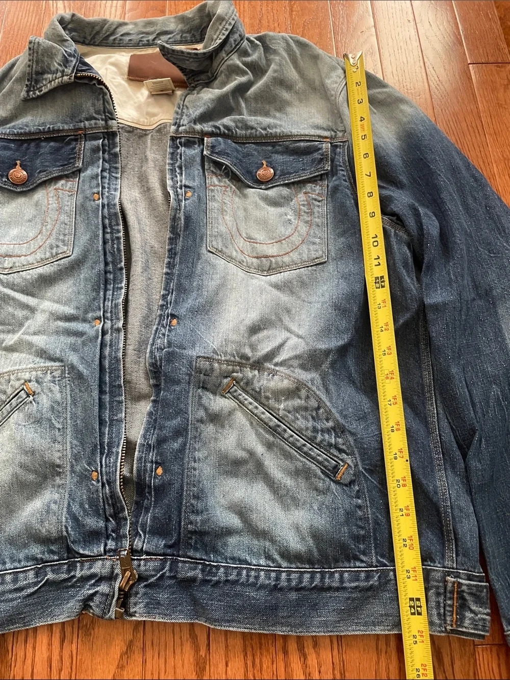 True Religion Medium Wash Denim Trucker Jacket Men’s Sz XXXL